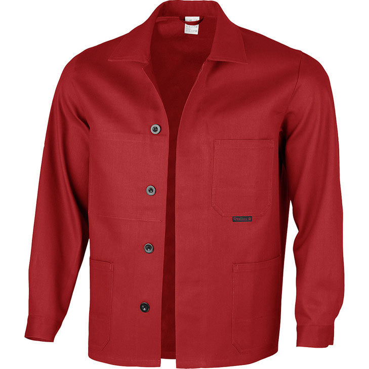 4046987015800 - Arbeitsjacke classic in feuerrot Größe 56 - Langjacke bw 270 g - klassische Bundjacke - feuerrot - 56 - Qualitex