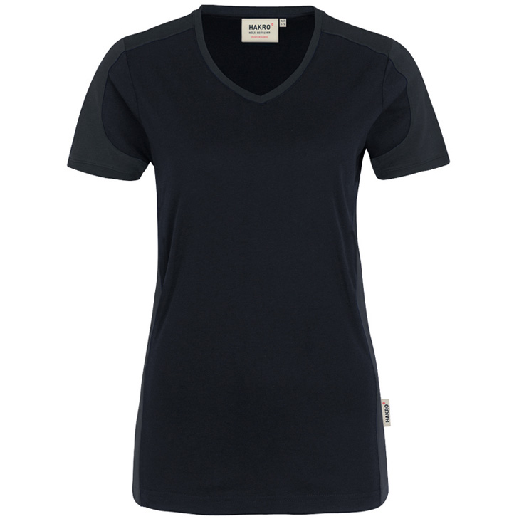 4045981086700 - Women-V-Shirt Contrast Performance 50% Baumwolle   50% Polyeste