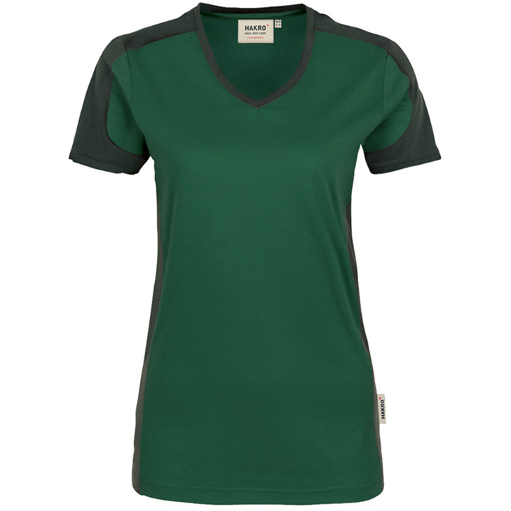 4045981133961 - Women-V-Shirt Contrast Performance 50% Baumwolle   50% Polyeste