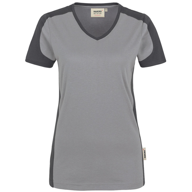 4045981086946 - Women-V-Shirt Contrast Performance 50% Baumwolle   50% Polyeste