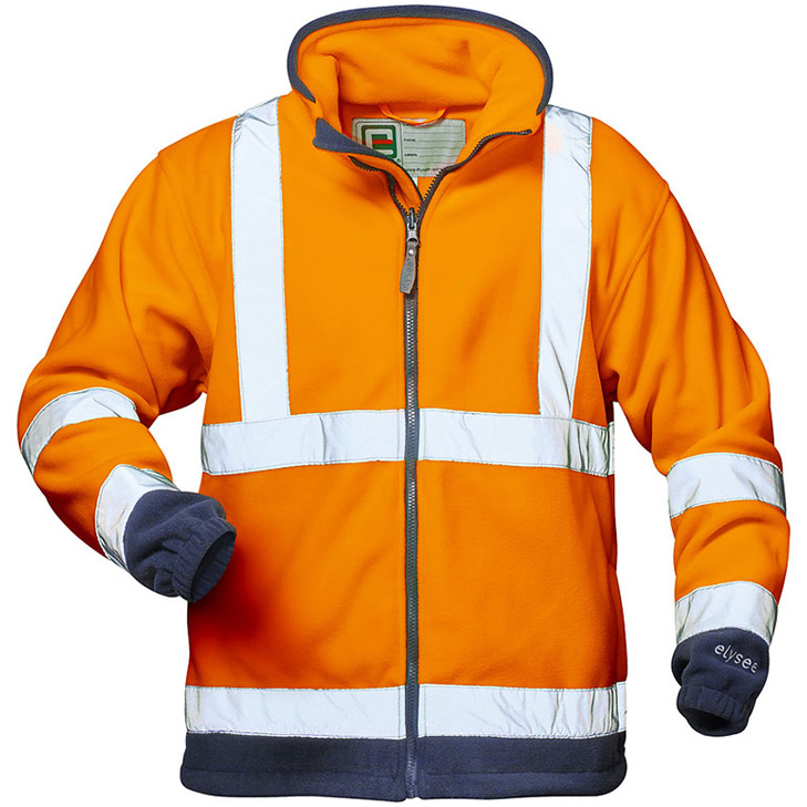 4025888166705 - Warnfleecejacke Benedikt Gr 2XL orange marine - orange marine - Elysee