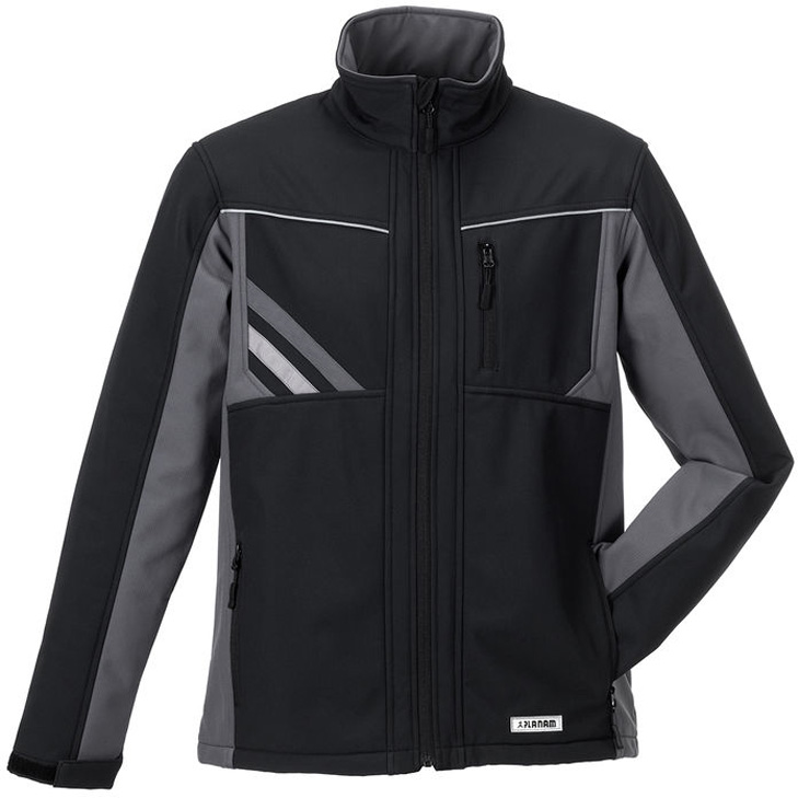 4030913959986 - Planam - Softshelljacke Highline schwarz schiefer zink Größe 4XL - schwarz