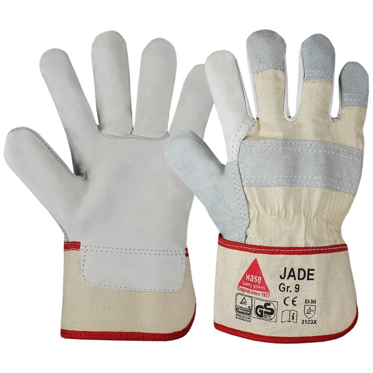 4018949190108 - Rindnarbenleder-Handschuhe Jade Combi EN 420 EN 388 Kat II VE