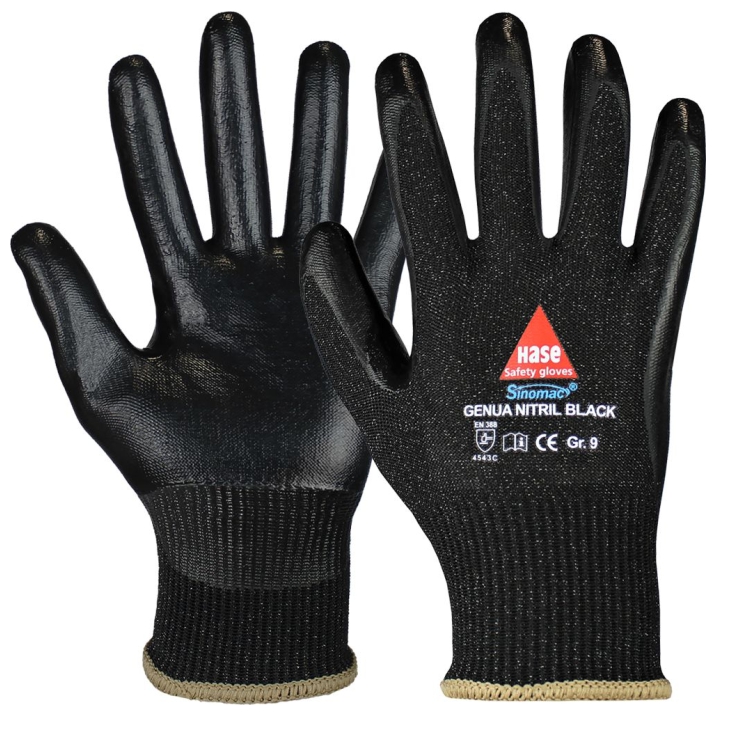 4018949504011 - Schnittschutz-Handschuhe Genua Nitril Black EN 388 EN 420 Kat