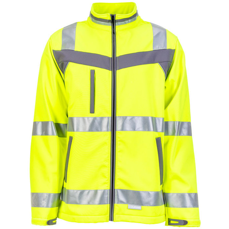 4030913947389 - Planam - Softshelljacke Plaline Warnschutz gelb schiefer Größe 5XL - gelb