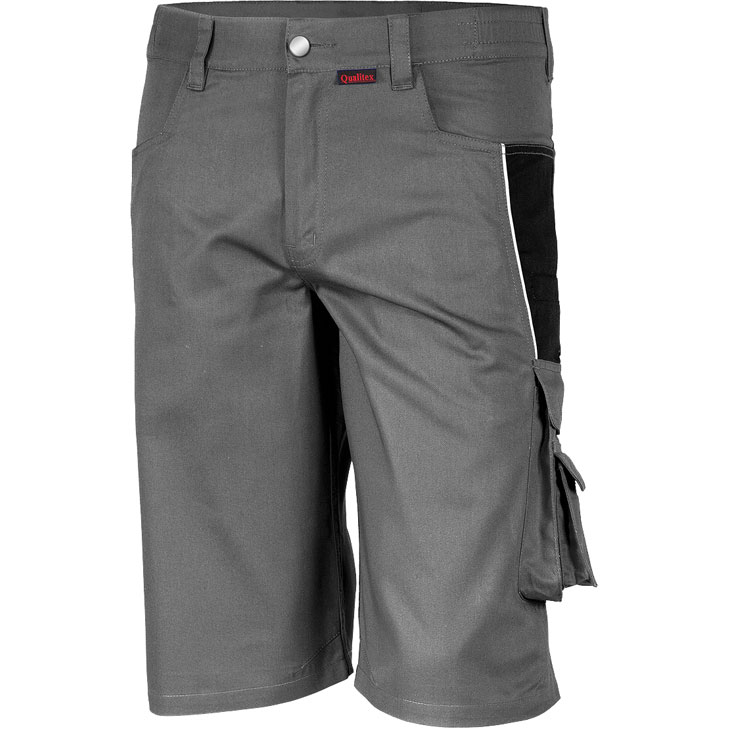 4046987031725 - ArbeitsshortsPRO in grau schwarz Größe 44 - kurze Arbeitshose mg 245 g - für PROfessionals - grau schwarz - 44 - Qualitex