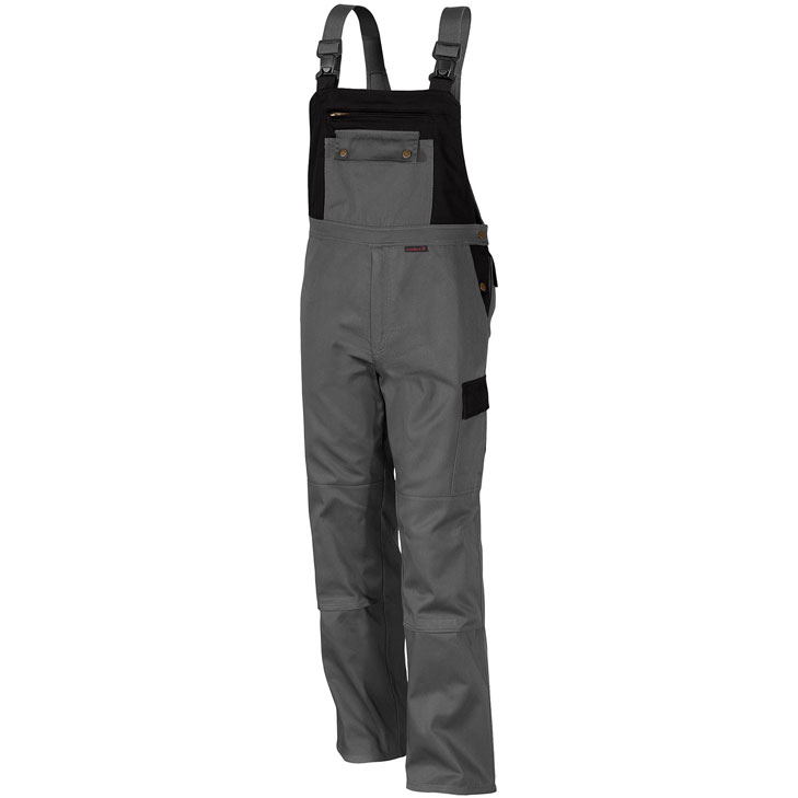 4046987019969 - Arbeitshose image in mittelgrau schwarz Größe 56 - Latzhose mg 300 g - stylische Blaummann - mittelgrau schwarz - 56 - Qualitex