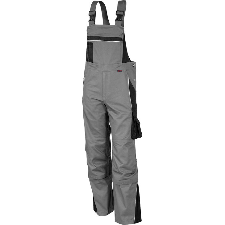 4046987031459 - Arbeitshose pro in grau schwarz Größe 58 - Latzhose mg 245 g - Blaumann für PROfessionals - grau schwarz - 58 - Qualitex