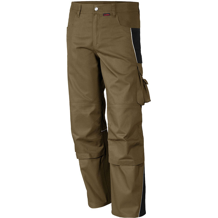 4046987028428 - Arbeitshose pro in khaki schwarz Größe 64 - Bundhose mg 245 g - PROfessionals-Werkstatthose - khaki schwarz - 64 - Qualitex