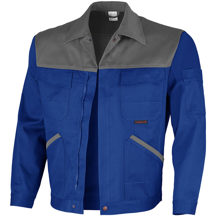 4046987020743 - Arbeitsjacke image in kornblau hellgrau Größe 64 - Bundjacke mg 300 g - stylische Werkstattjacke - kornblau hellgrau - 64 - Qualitex