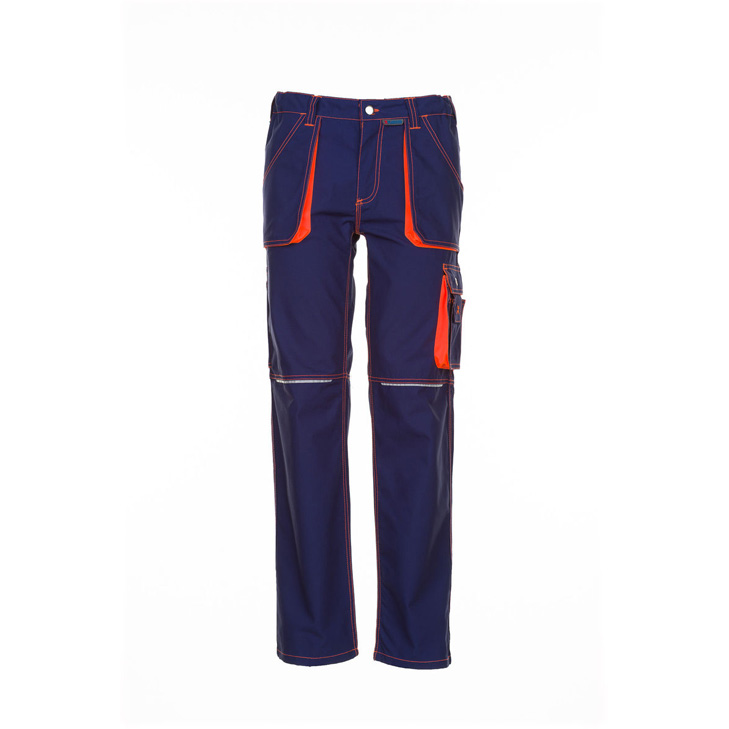 4030913943312 - Planam - Bundhose Basalt Neon marine orange Größe 58 - blau