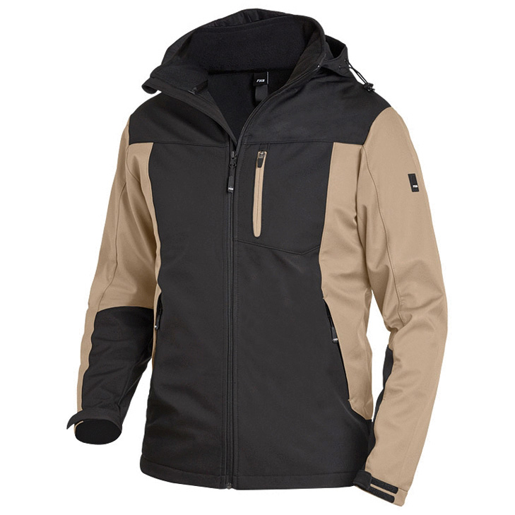 4030646299809 - Softshell - Jacke jannik 79105 Arbeitsjacke atmungsaktiv und wasserabweisend Farbe 1320 beige-schwarz Größe xxxxxl - FHB