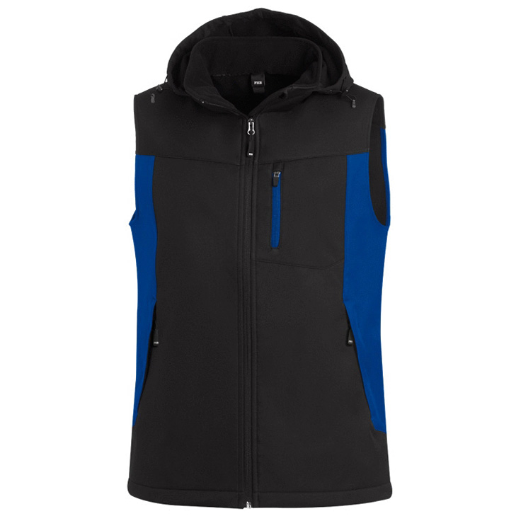 4030646351873 - unisex Softshellweste JUSTUS royalblau schwarz Größe M