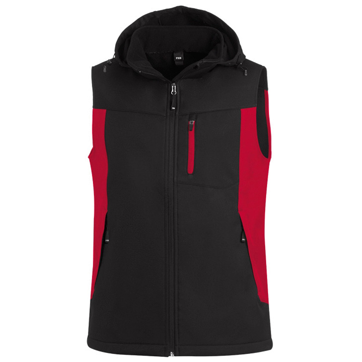 4030646351774 - unisex Softshellweste JUSTUS rot schwarz Größe 3XL