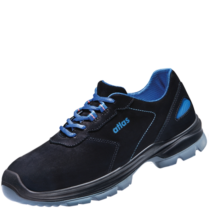 4043692182360 - Atlas Schuhfabrik - Atlas Sicherheitshalbschuh ergo-med 645 xp S3 esd src dguv W12 Gr 47 schwarz royalblau - schwarz royalblau