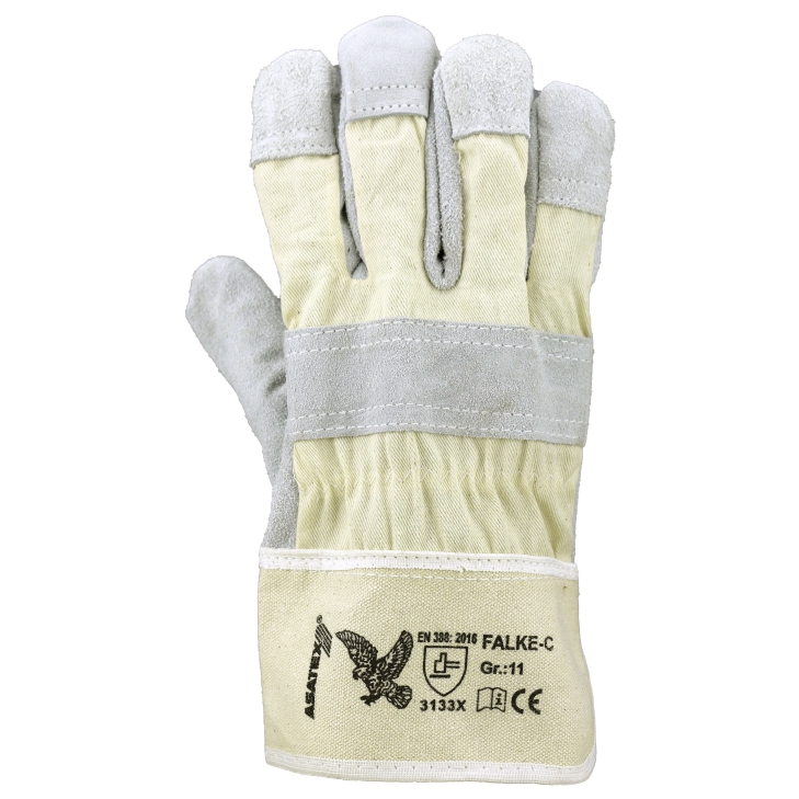 4029201128463 - Asatex Aktiengesellschaft - Handschuhe Falke-C Gr11 naturfarben Rindspaltleder en 388 psa ii